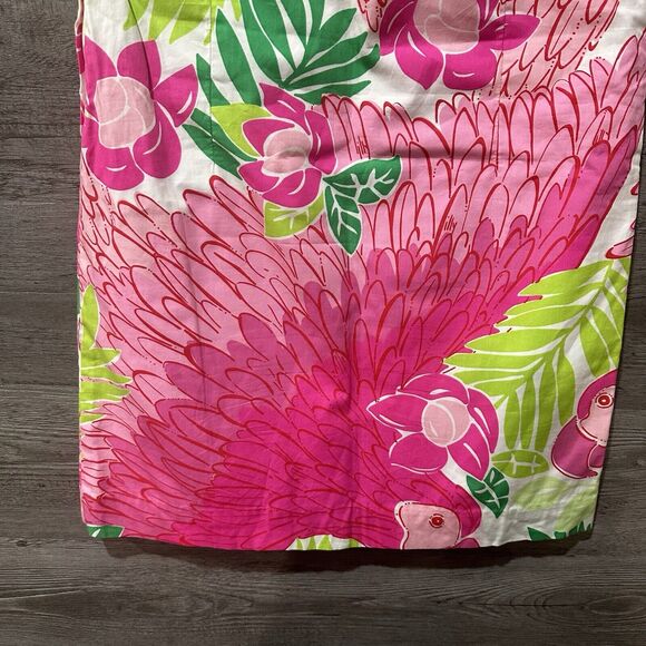 Lilly Pulitzer Pink Strapless A-Line Mini Dress Port Of Caw Parrot Size 14 XS - Picture 8 of 11